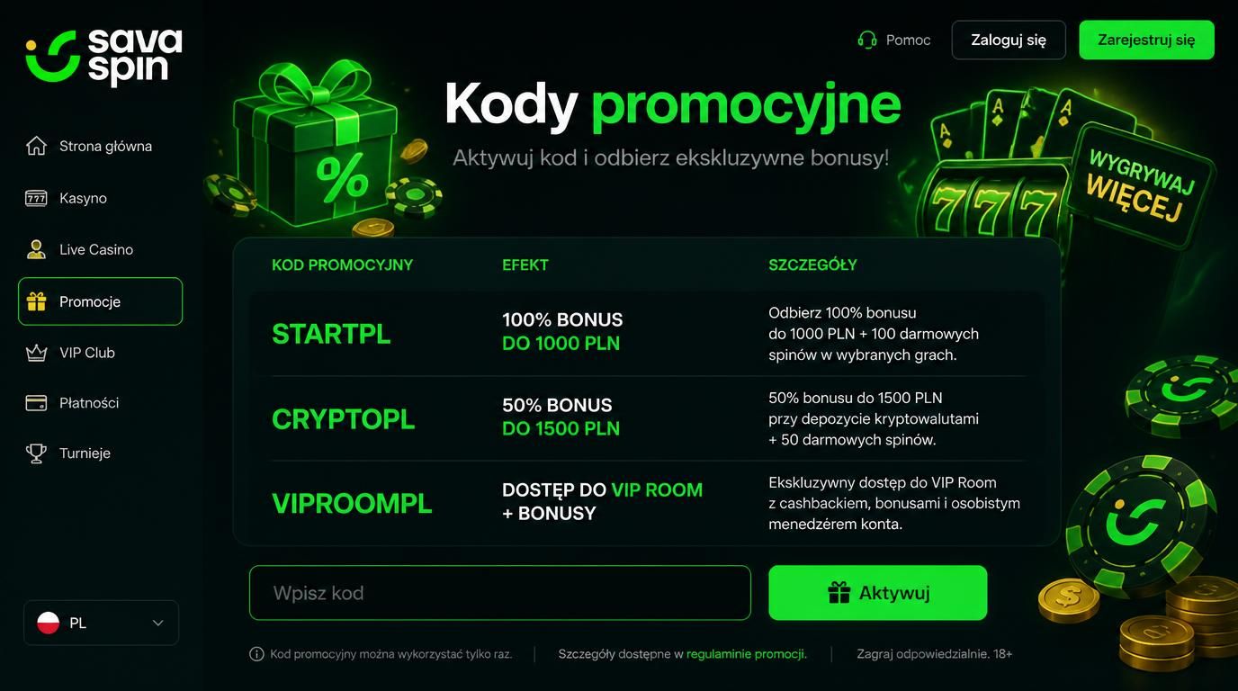 tabela kodów bonusowych z przyciskami aktywacji 