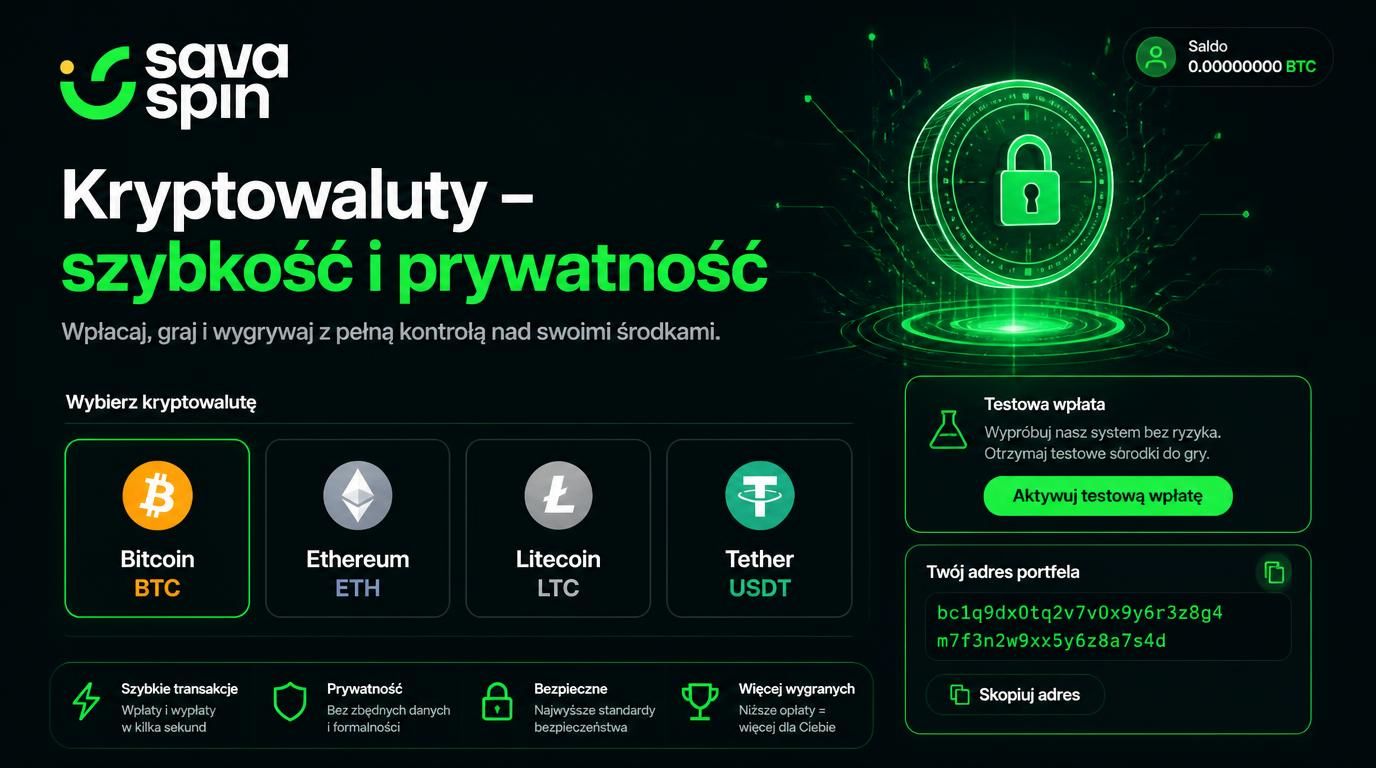 Symbole kryptowalut, testowa wpłata, niższe opłaty, prywatność
